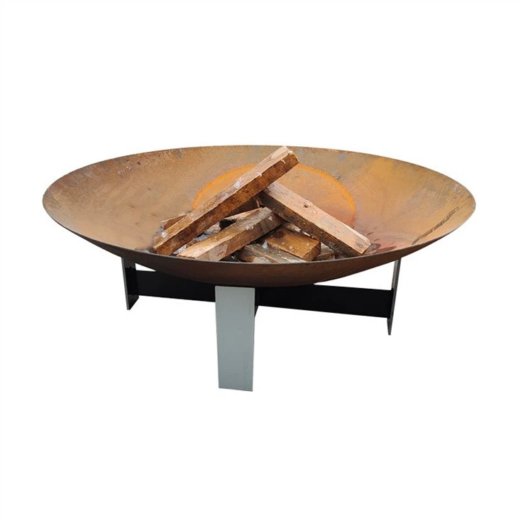 Outdoor Wood Charcoal Burning Rust Corten Steel Fireplace