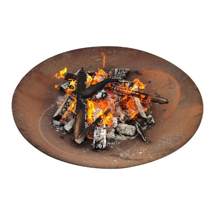 Outdoor Wood Charcoal Burning Rust Corten Steel Fireplace