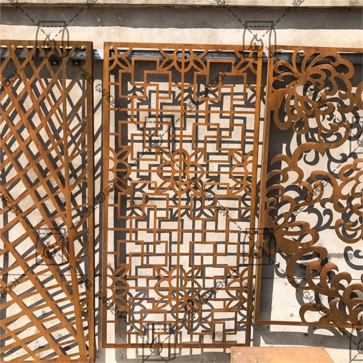 Decorative Cut Corten Steel Screen Panel