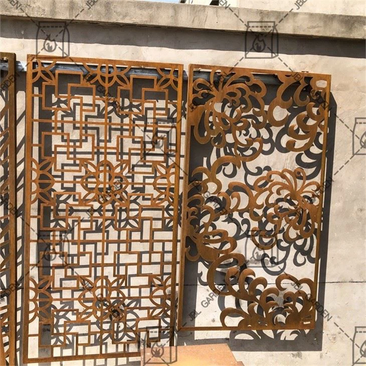 Decorative Cut Corten Steel Screen Panel