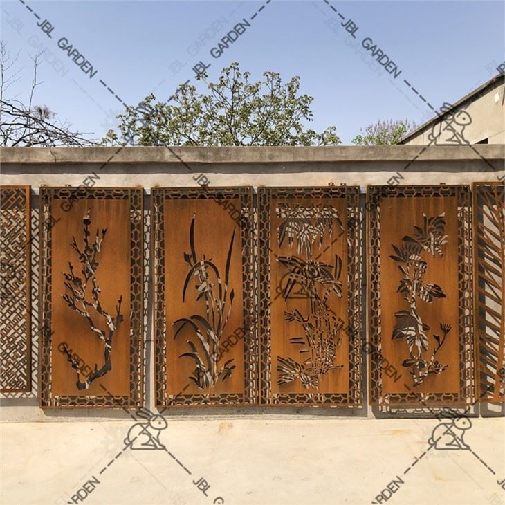 Sab hauv Corten Steel Screen Vaj Huam Sib Luag