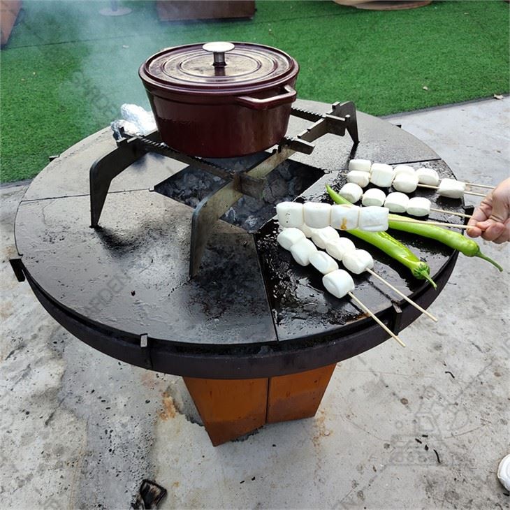 Round Fire Pit Bbq