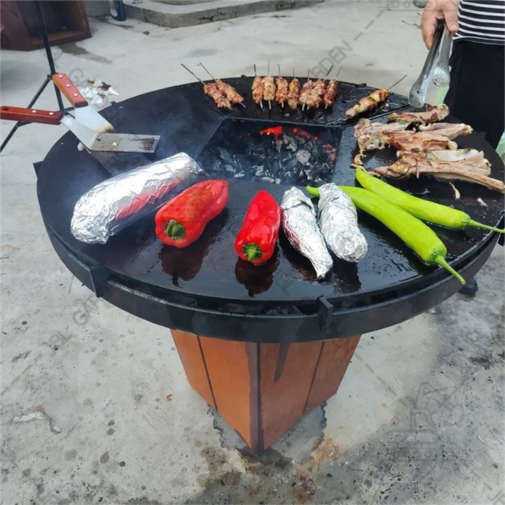 Round Fire Pit Bbq