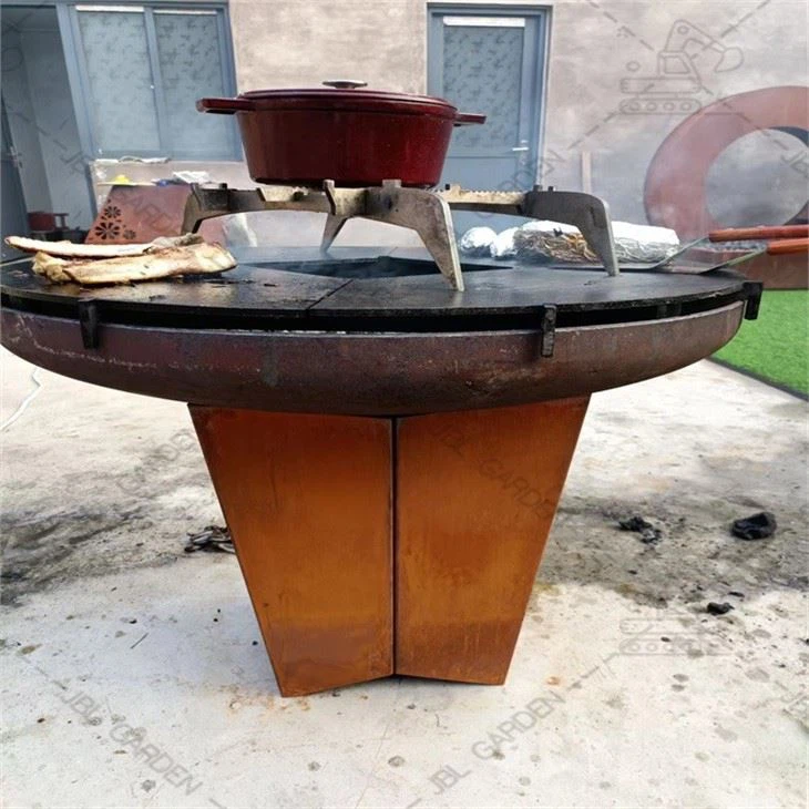 Round Fire Pit With Grill
