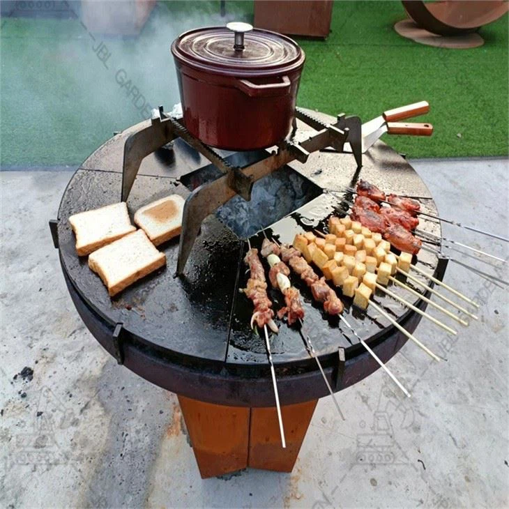 Round Fire Pit With Grill