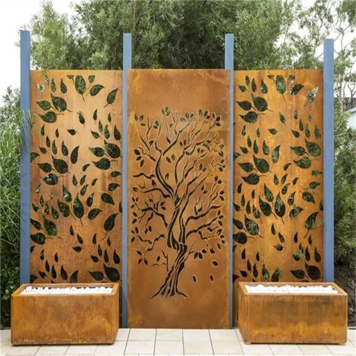 Rusted Steel Garden Panels