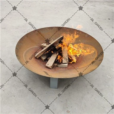 Corten Steel Hluav Taws Kub Qhov Nrog Dej Tais