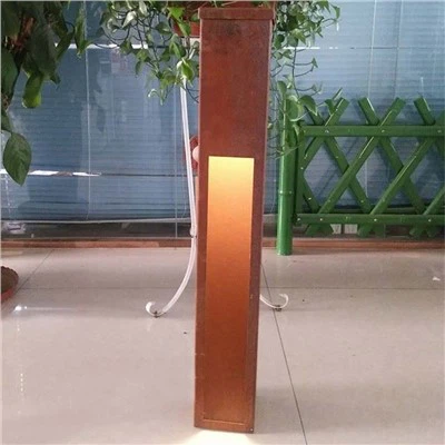 80cm Corten Steel Lub Teeb Lub Teeb Bollard Lub Teeb Sab Nraud Sab Nraud Lub Teeb Teeb