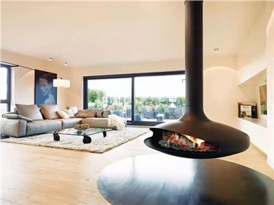 Suspended From A Ceiling Hanging Fireplaces