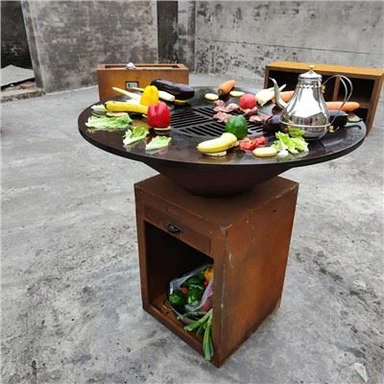 Corten Steel Charcoal Burner Bbq