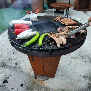 CORTEN Steel Sab nraum zoov Ntoo / Charcoal BBQ Grill