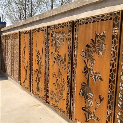 Corten Steel Privacy Art Hlau Screen Panels
