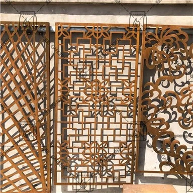 Corten Steel Screens Nrog Ntuj Xim