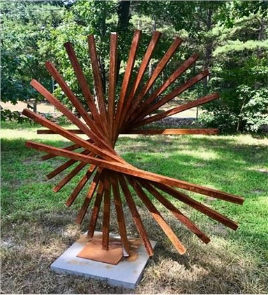 Dawb Standing Abstract Niaj hnub Rusted Patina Corten Steel Sculpture