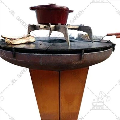 Round Fire Pit Nrog Grill