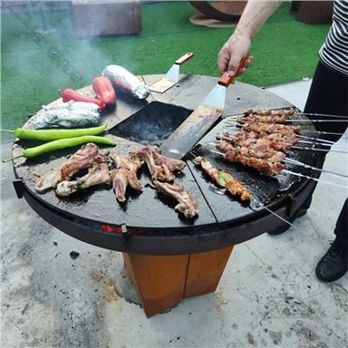 Round Stainless Hlau Hluav Taws Kub Qhov