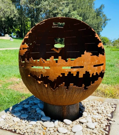 Corten Steel Fireball Spheres