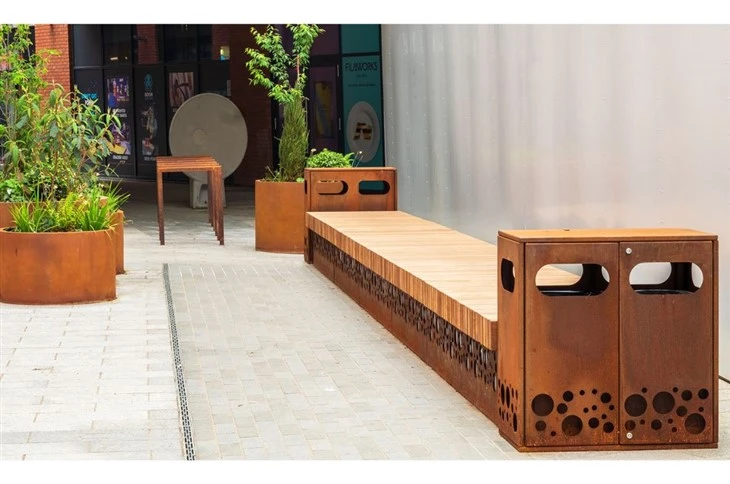 Weathering Corten Steel Planter Boxes