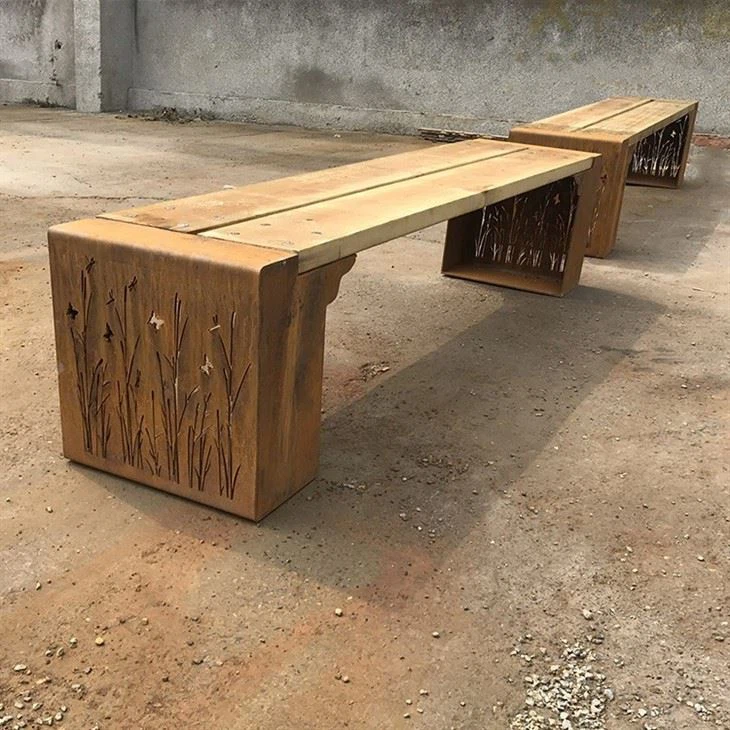 Custom Steel Park Bench