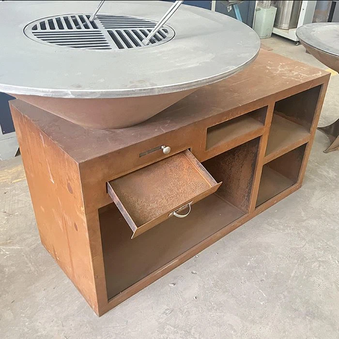 Lub Sijhawm Huab Cua Hlau Barbecue Grill Rau Sab nraum zoov Patios