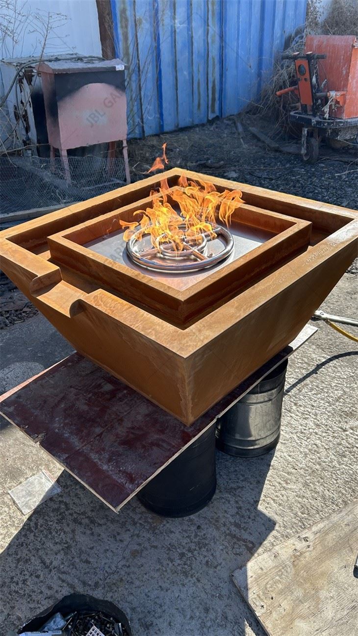 Gas Fire And Water Fountain