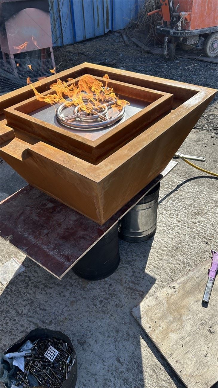Gas Fire And Water Fountain