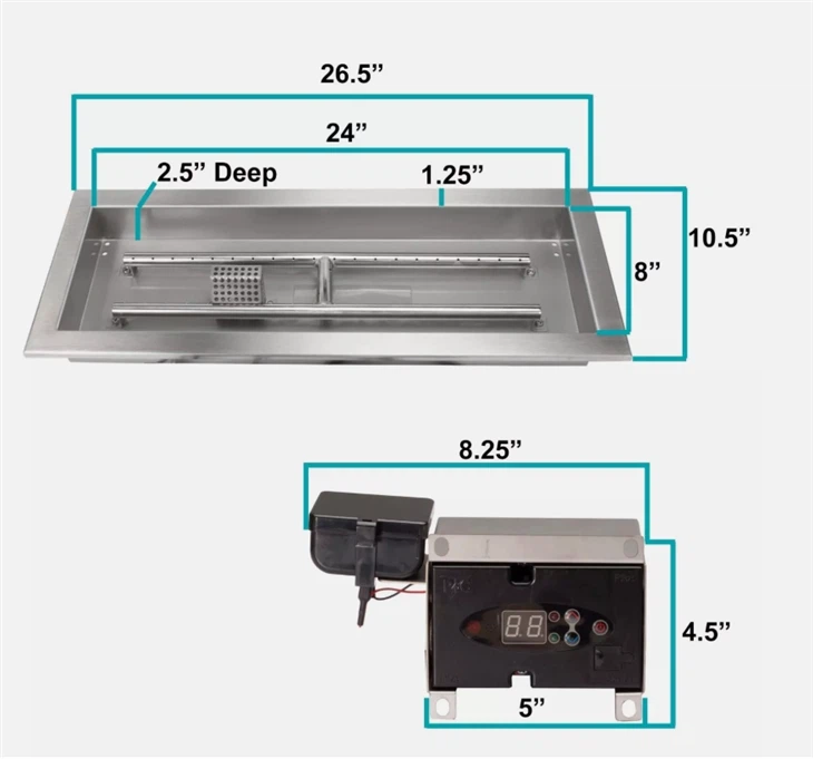 Remote Control Gas Fire Pit Kit