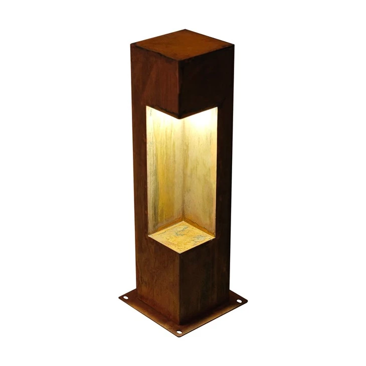 Rusty Cylindrical Light Of Corten