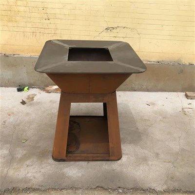 Corten Steel Charcoal Bbq Qhov cub