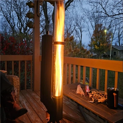 Ntoo Pellet Patio Rocket Qhov cub